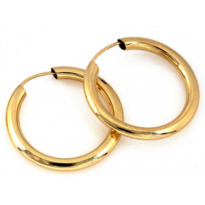 Klasyczne złote kolczyki 585 koła z szarnirem średnica 22mm żółte błyszczące 14k s Klasyczne złote kolczyki 585 koła z szarnirem średnica 22mm żółte błyszczące 14k s