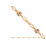 Złota bransoletka 585 KULECZKI TRZY RODZAJE ZŁOTA 19CM 4,25g