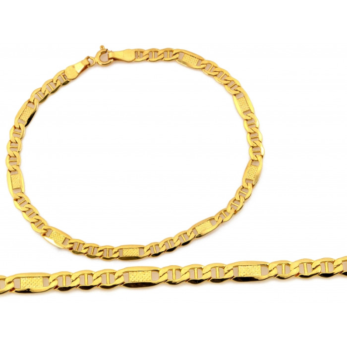 Modna złota bransoletka 585 łańcuszkowa splot marina 19-21cm 14k Modna złota bransoletka 585 łańcuszkowa splot marina 19-21cm 14k