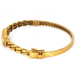 Nowoczesna złota bransoletka 585 sztywna z symbolem nieskończoności 17cm 14k