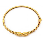 Nowoczesna złota bransoletka 585 sztywna z symbolem nieskończoności 17cm 14k