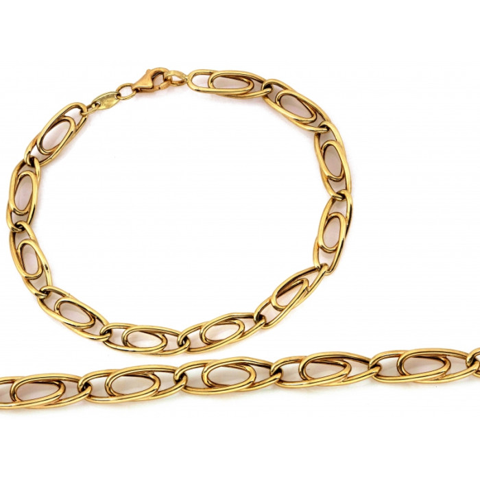 Złota bransoletka 585 z dużych ogniw, modny design zawsze na czasie 14k Złota bransoletka 585 z dużych ogniw, modny design zawsze na czasie 14k
