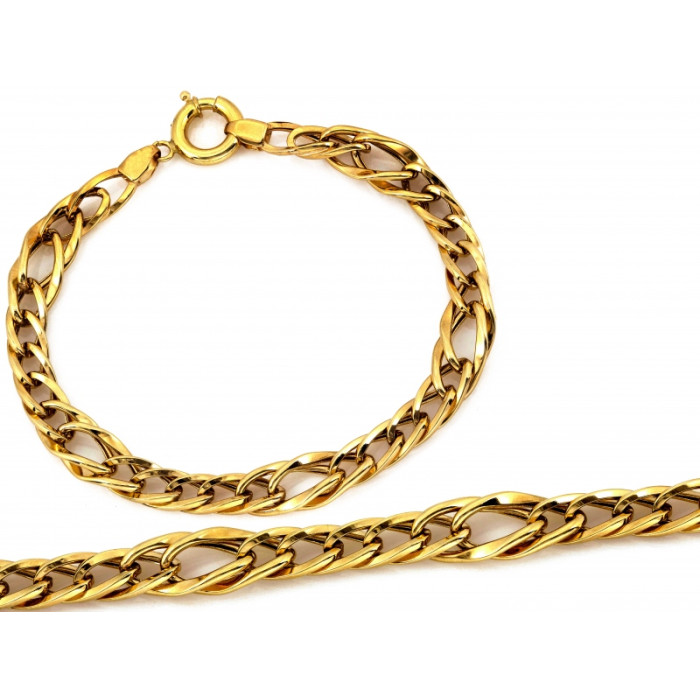 Złota bransoletka 585 masywna z grubych ogniw łańcucha 19cm 14k Złota bransoletka 585 masywna z grubych ogniw łańcucha 19cm 14k
