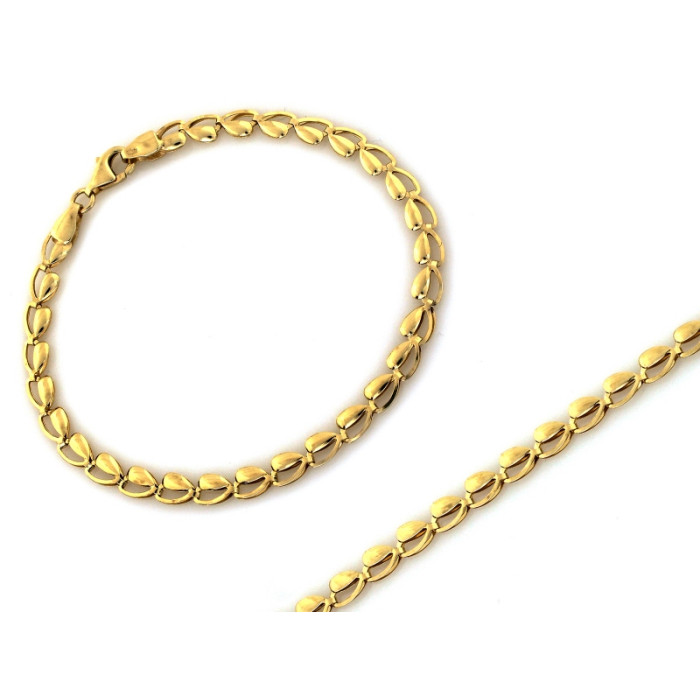 Złota bransoletka 585 z ażurowych składanych elementów 19cm 14k Złota bransoletka 585 z ażurowych składanych elementów 19cm 14k