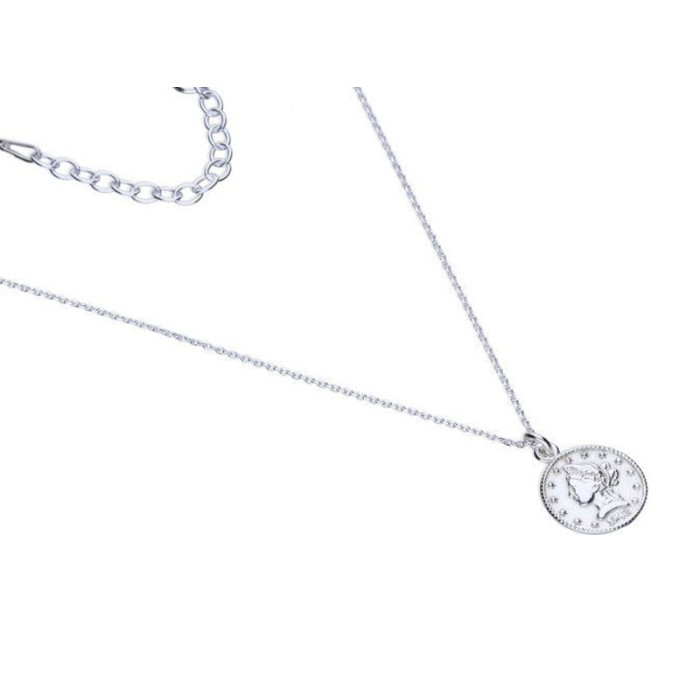 Srebrny naszyjnik 925 łańcuszek z monetą 1,89g Srebrny naszyjnik 925 łańcuszek z monetą 1,89g