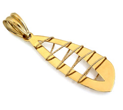 Złota zawieszka 585 sztywna blaszka podłużna elegancka klasyczna minimalistyczna 14k