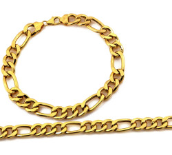 Złota bransoletka 585 gruba męska figaro długość 22cm klasyczna 14k s