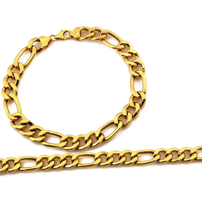 Złota bransoletka 585 gruba męska figaro długość 22cm klasyczna 14k s Złota bransoletka 585 gruba męska figaro długość 22cm klasyczna 14k s