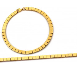 Elegancka złota bransoletka 585 z prostokątnych elementów długość 19cm 14k