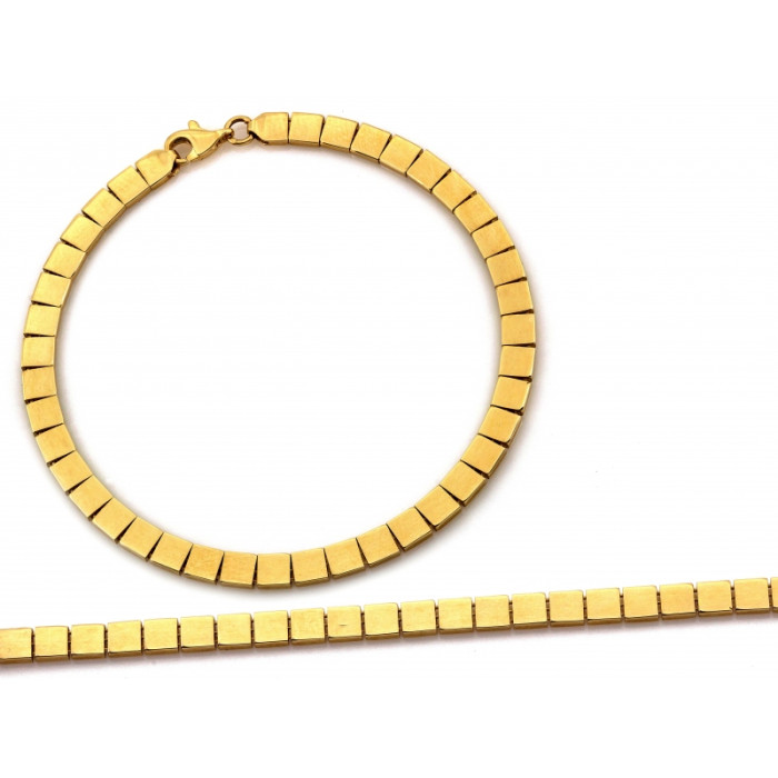 Elegancka złota bransoletka 585 z prostokątnych elementów długość 19cm 14k Elegancka złota bransoletka 585 z prostokątnych elementów długość 19cm 14k