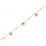 Unikatowa złota bransoletka 585 z trzema zawieszkami drzewka szczęścia 19cm 14k