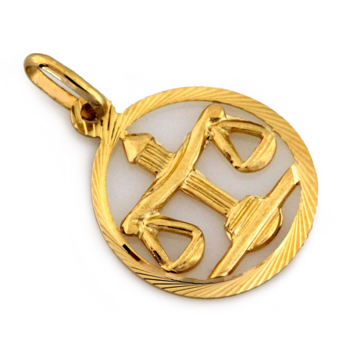 Złota zawieszka 375 znak zodiaku waga klasyczna 9k Złota zawieszka 375 znak zodiaku waga klasyczna 9k