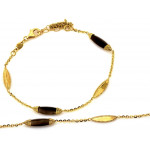 Ekskluzywna złota bransoletka 585 z kwarcem dymnym długość 21cm 14k