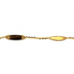 Ekskluzywna złota bransoletka 585 z kwarcem dymnym długość 21cm 14k