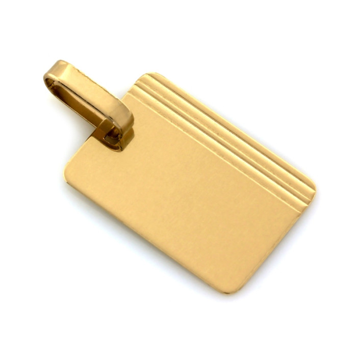 Elegancka złota zawieszka 585 w formie blaszki pod grawer wisiorek 14k Elegancka złota zawieszka 585 w formie blaszki pod grawer wisiorek 14k