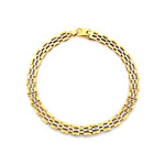 Złota bransoletka 585 z ruchomych elementów dwukolorowa składana elegancka 14k