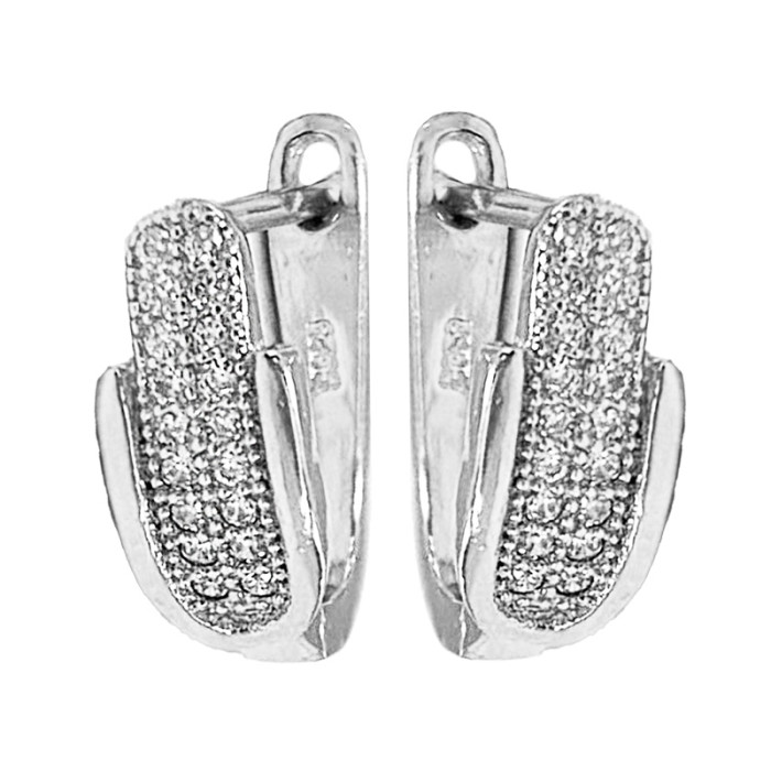 Srebrne kolczyki 925 szerokie eleganckie przecinki z cyrkoniami Srebrne kolczyki 925 szerokie eleganckie przecinki z cyrkoniami