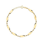 Złota bransoletka 585 blaszki w kształcie migdałów elegancka na prezent 14k