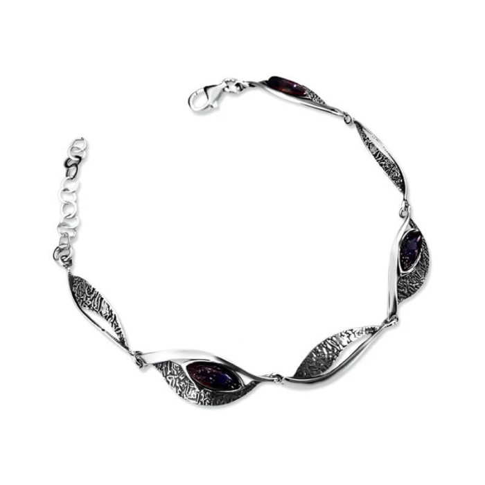 Srebrna bransoletka 925 eleganckie migdały zdobione nocą kairu Srebrna bransoletka 925 eleganckie migdały zdobione nocą kairu