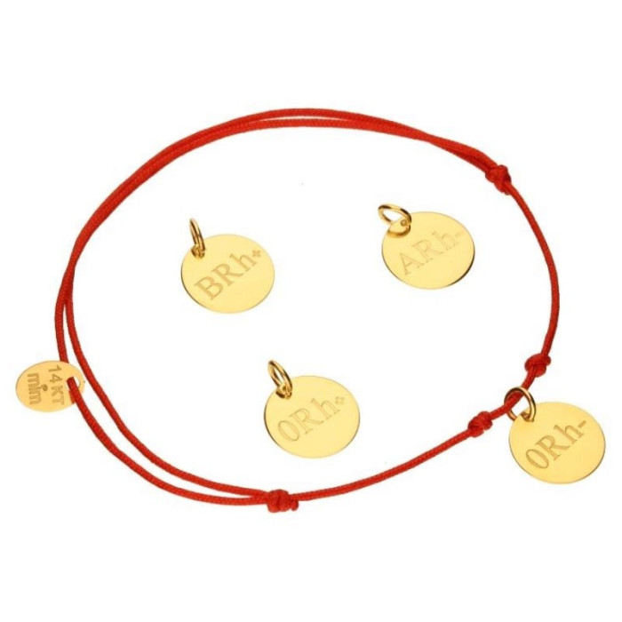 Złota bransoletka 585 Z GRUPĄ KRWI BRH+ 0,69g Złota bransoletka 585 Z GRUPĄ KRWI BRH+ 0,69g