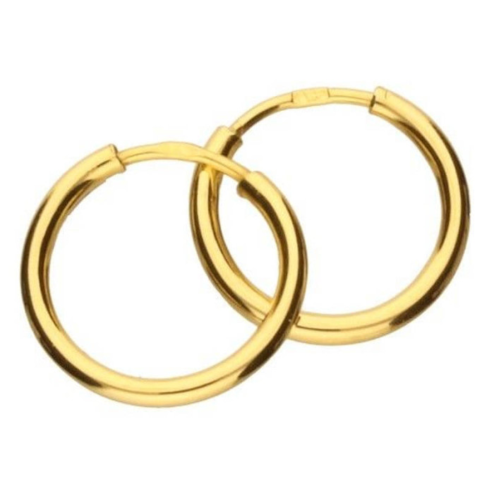 Złote kolczyki 585 koła szarnir na prezent średnica 12 mm Złote kolczyki 585 koła szarnir na prezent średnica 12 mm