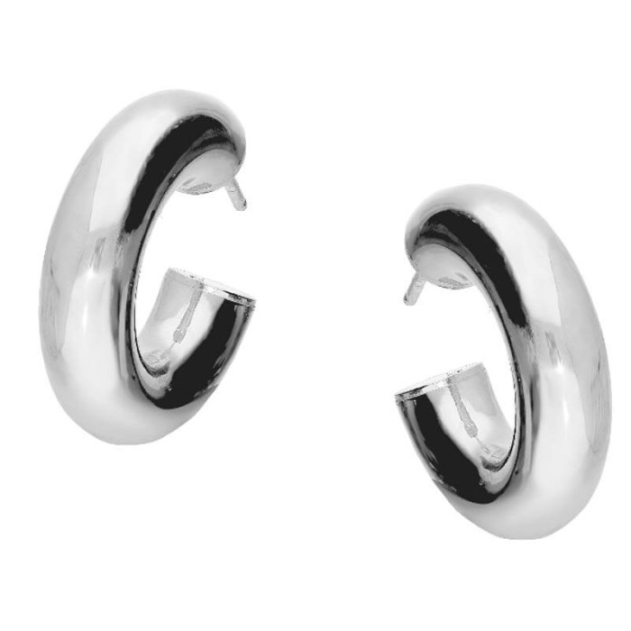 Srebrne kolczyki 925 kółka rurka 15mm na sztyft Srebrne kolczyki 925 kółka rurka 15mm na sztyft