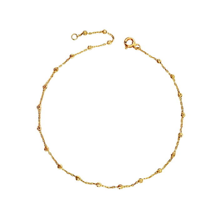 Bransoletka złota 585 diamentowane kulki na łańcuszku ankier 14kt Bransoletka złota 585 diamentowane kulki na łańcuszku ankier 14kt