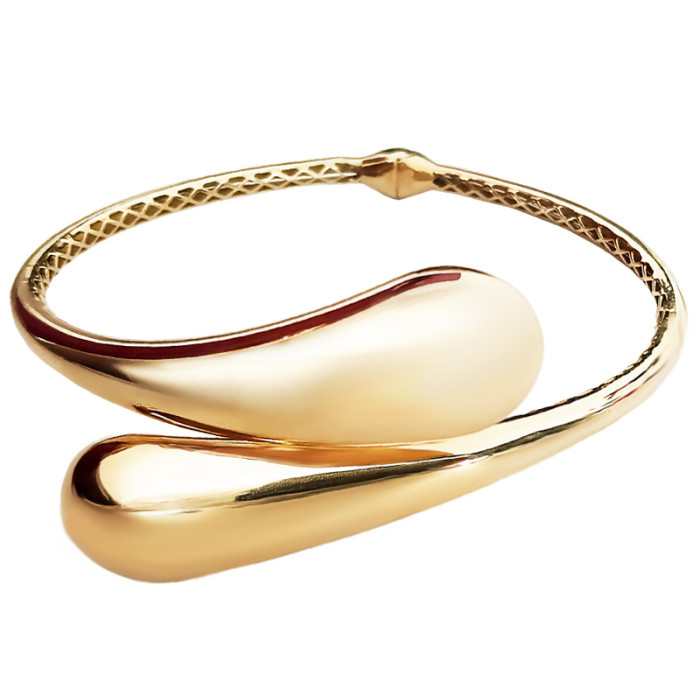 Bransoletka złota 585 sztywna bangle gładkie łezki modne krople Bransoletka złota 585 sztywna bangle gładkie łezki modne krople