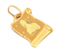 Złota przywieszka papirus 585 znak zodiaku Panna