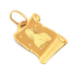 Złota przywieszka papirus 585 znak zodiaku Panna