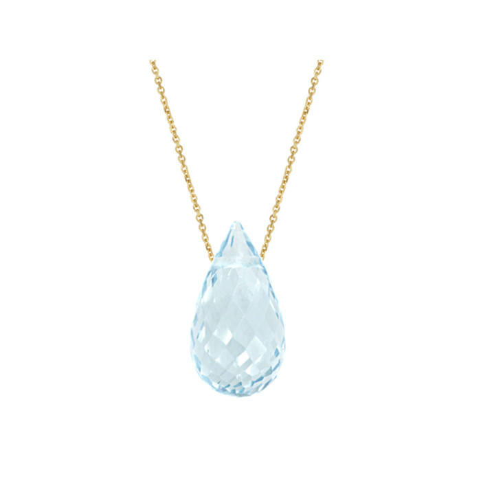 Złoty naszyjnik 585 łańcuszek ankier z łezką topaz błękitny naturalny kropelka na prezent Złoty naszyjnik 585 łańcuszek ankier z łezką topaz błękitny naturalny kropelka na prezent