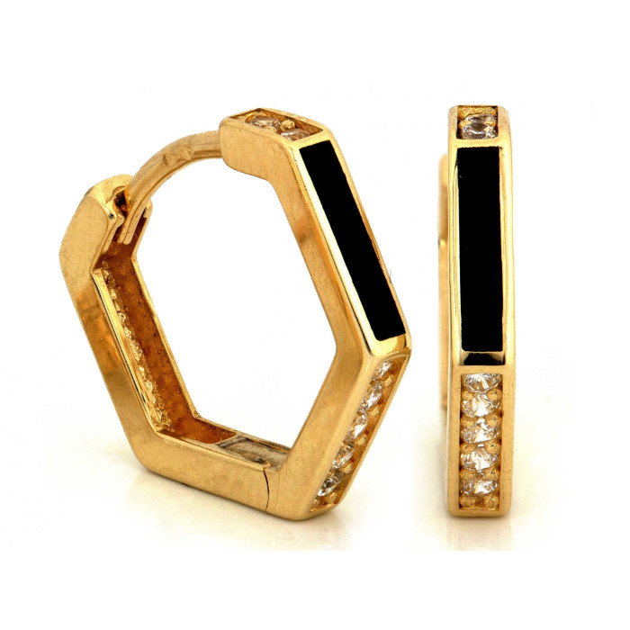 Złote kolczyki 585 geometryczne koła angielskie eleganckie