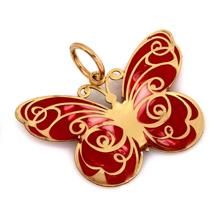 Zawieszka motyl emaliowany 585 złoto symbol zwierzęcy piękna Zawieszka motyl emaliowany 585 złoto symbol zwierzęcy piękna