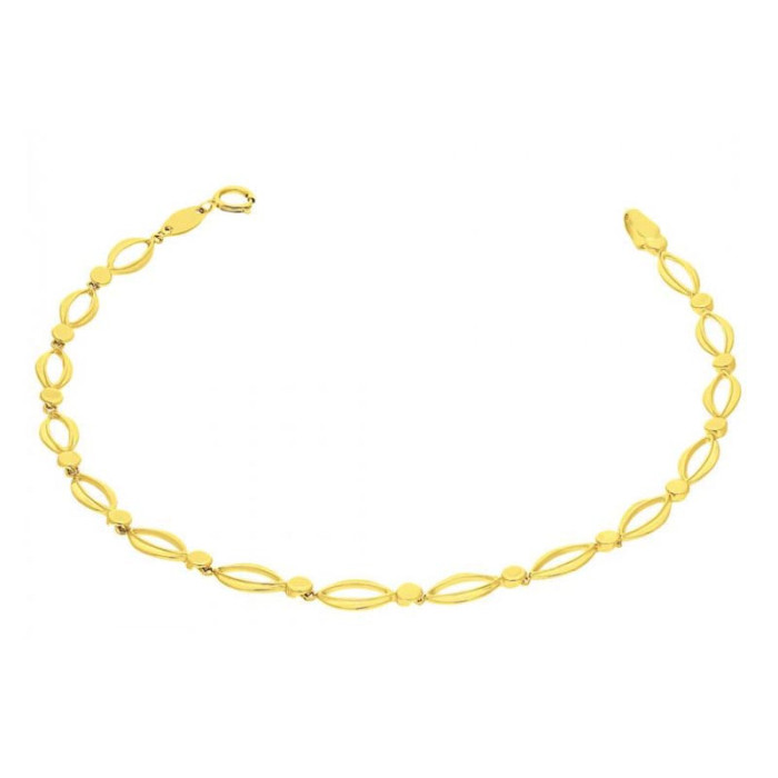 Złota bransoletka 375 Z ŁEZKAMI I KÓŁECZKAMI 19CM 2,17G