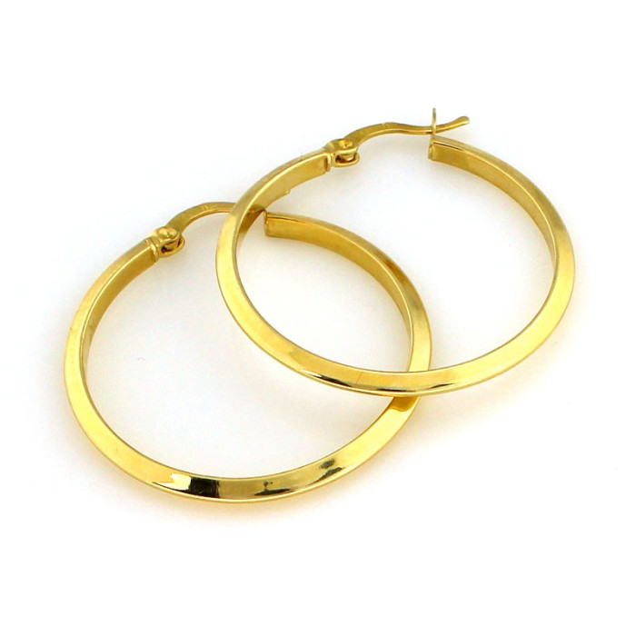 Kolczyki złote 375 koła 31mm klasyczne zapięcie angielskie Kolczyki złote 375 koła 31mm klasyczne zapięcie angielskie