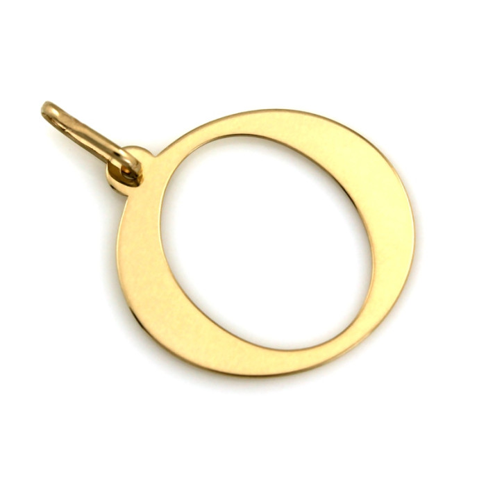 Elegancka złota zawieszka literka O 585 z żółtego złota unikatowa Elegancka złota zawieszka literka O 585 z żółtego złota unikatowa