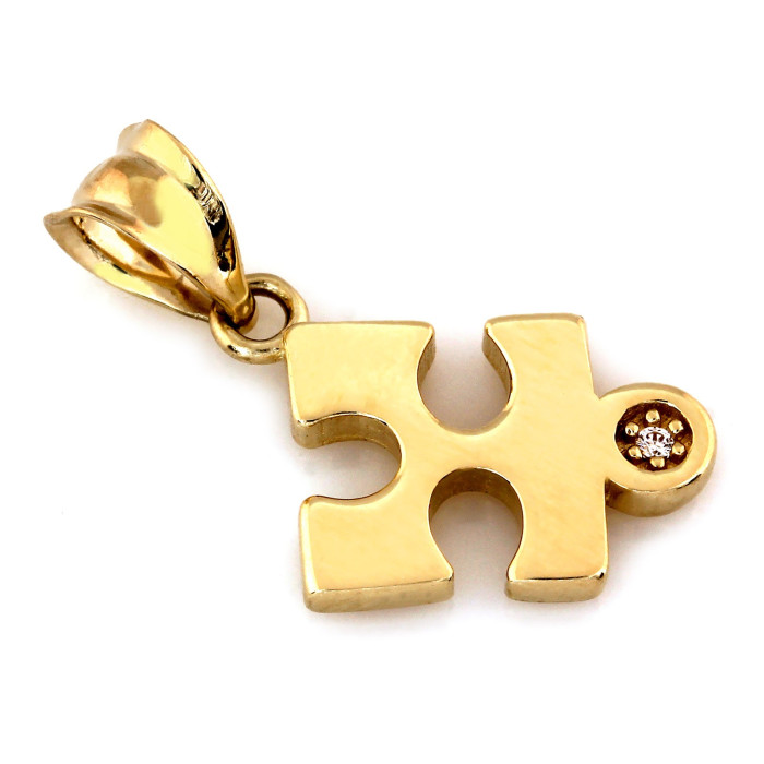 Zawieszka żółte złoto 585 elegancka forma puzzle Zawieszka żółte złoto 585 elegancka forma puzzle