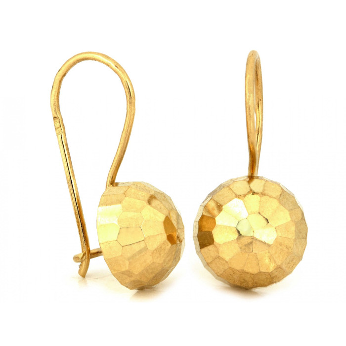 Złote kolczyki półkule na biglu diamentowane z próbą 585 14k elegancka elegancja Złote kolczyki półkule na biglu diamentowane z próbą 585 14k elegancka elegancja