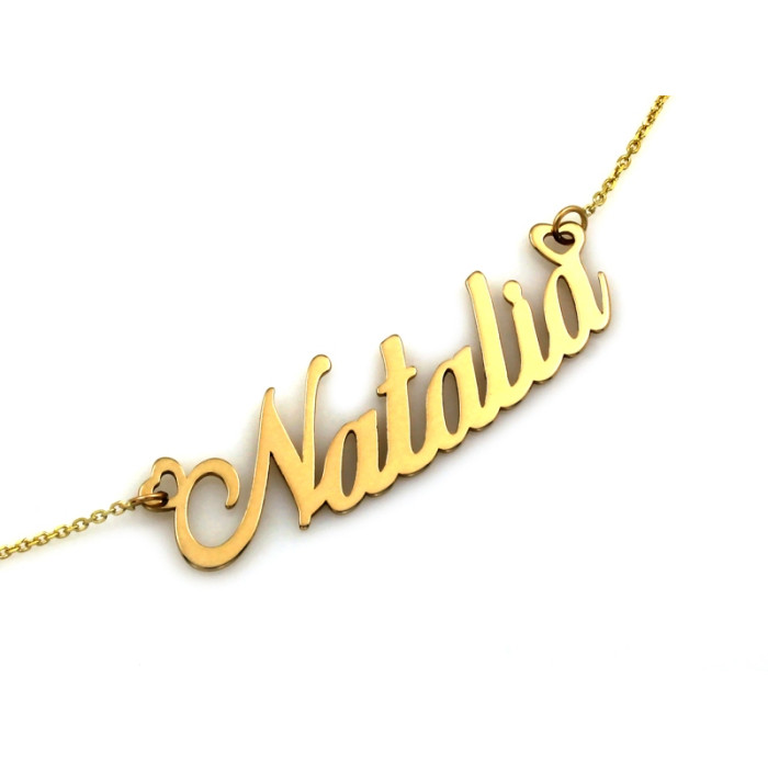 Naszyjnik zolte zloto 585 dlugosc 45 cm z imieniem Natalia Naszyjnik zolte zloto 585 dlugosc 45 cm z imieniem Natalia