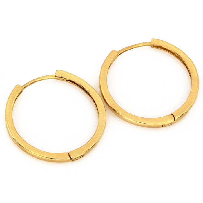 Klasyczne złote kolczyki koła 18mm 585 14k złoto angielskie z zapięciem Klasyczne złote kolczyki koła 18mm 585 14k złoto angielskie z zapięciem