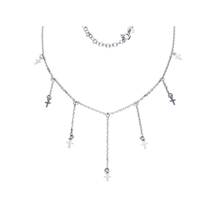 Srebrny naszyjnik 925 choker z krzyżykami 2,86g Srebrny naszyjnik 925 choker z krzyżykami 2,86g