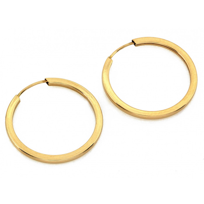 Złote kolczyki koła szarniry 21mm próba 585 14k Złote kolczyki koła szarniry 21mm próba 585 14k