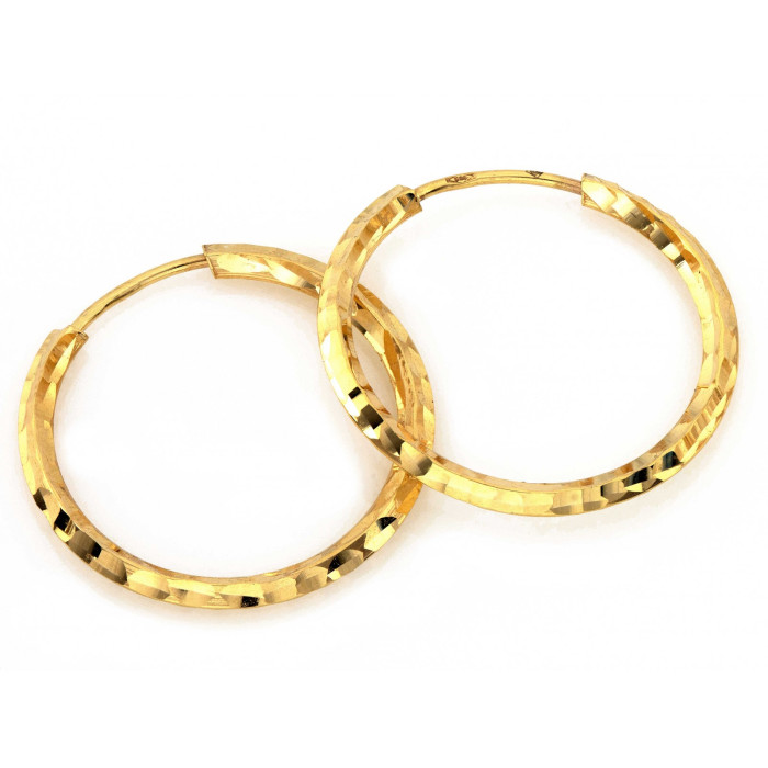 Kolczyki złote 585 koła błyszczące 22mm klasyka i piękno w detalu Kolczyki złote 585 koła błyszczące 22mm klasyka i piękno w detalu