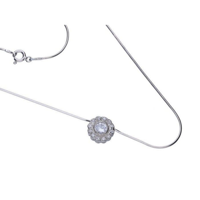Srebrny naszyjnik 925 linka cyrkonia 4,26g Srebrny naszyjnik 925 linka cyrkonia 4,26g