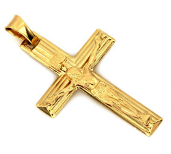 Zawieszka złota 585 krzyżyk z Jezusem symbol wiary i stylu