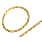 Złota bransoletka z dwóch złączonych łańcuszków 585 elegancka klasyka