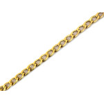 Złota bransoletka duże ogniwa z cyrkoniami próba 585 długość 18 cm błysk i elegancja
