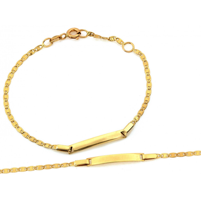 Delikatna złota bransoletka dziecięca 585 pod grawer o długości 15 cm Delikatna złota bransoletka dziecięca 585 pod grawer o długości 15 cm