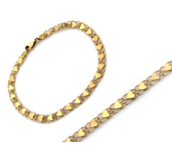 Złota bransoletka z sercami na dłoni długość 18cm 585 14k