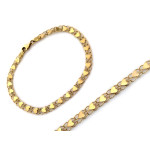 Złota bransoletka z sercami na dłoni długość 18cm 585 14k